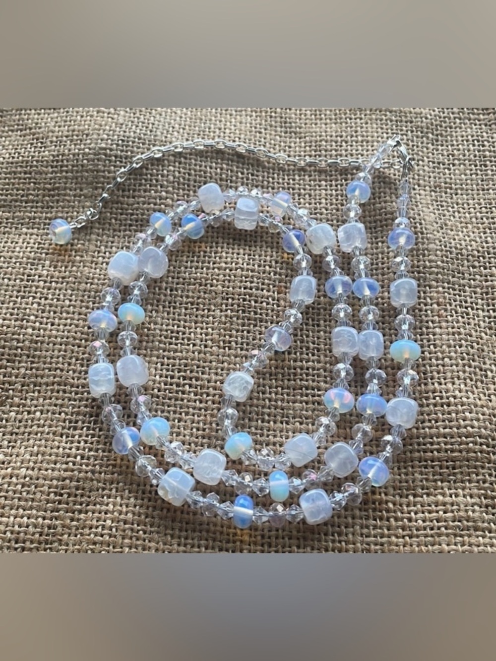 Crystal and stone handmade Stone crystals adjustable necklace New Luxury